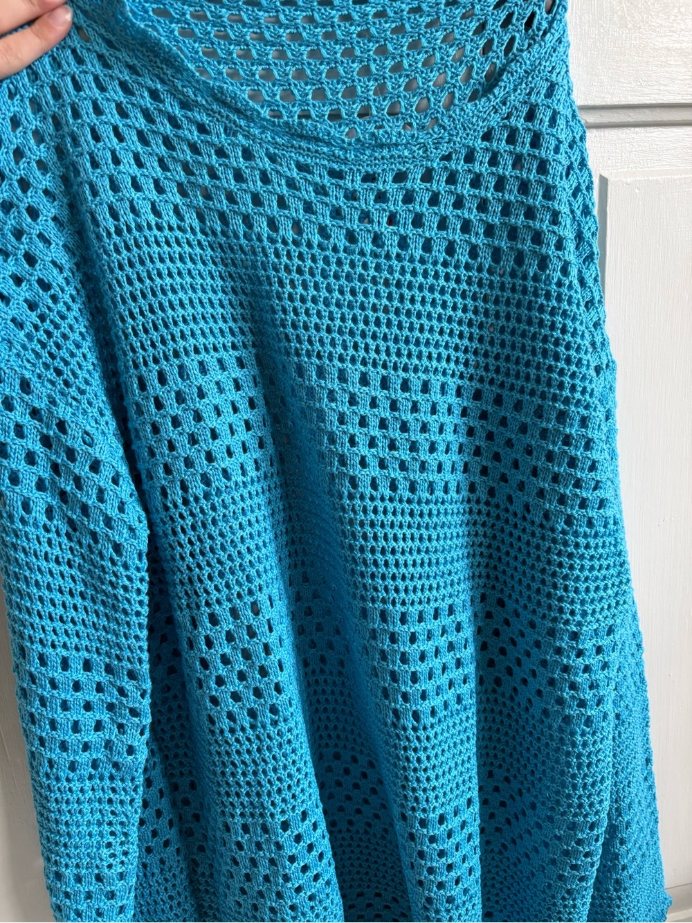 Turquoise Open-Knit Women's Swim Coverup